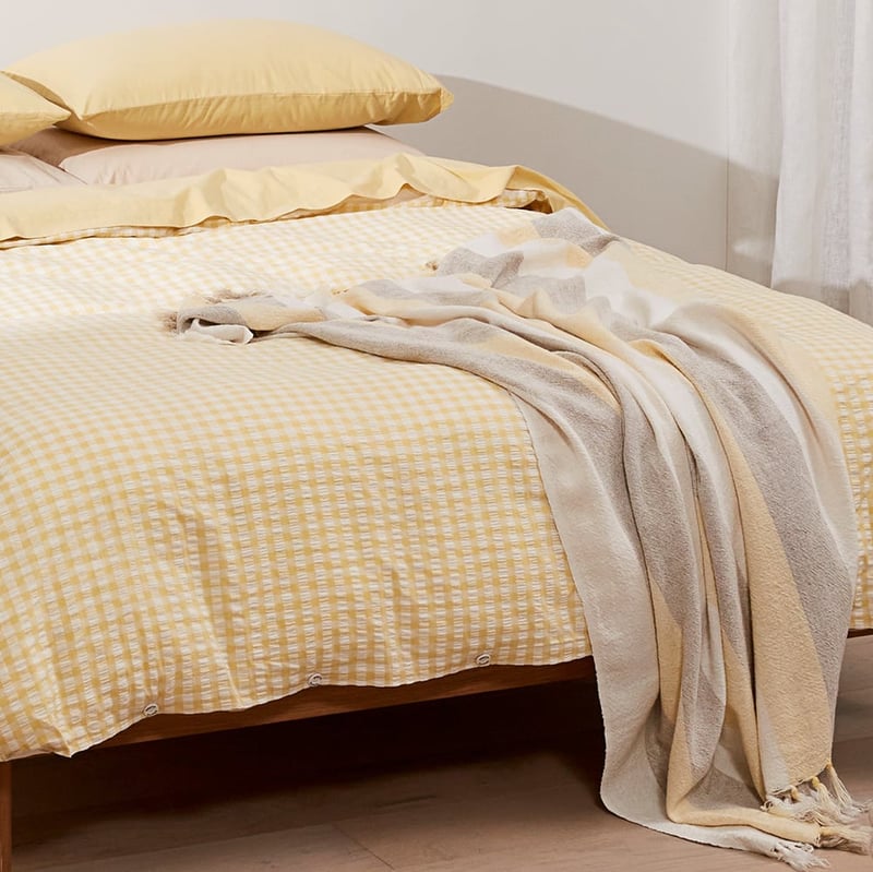 Cabo Natural & Lemon Stripe Throw