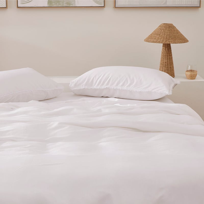 Bamboo Linen White Quilt Cover Separates