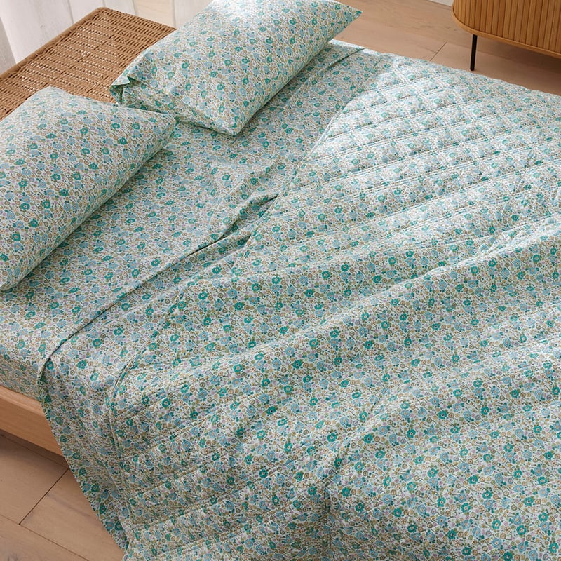 Ida Floral Sea Spray Printed Sheet Set