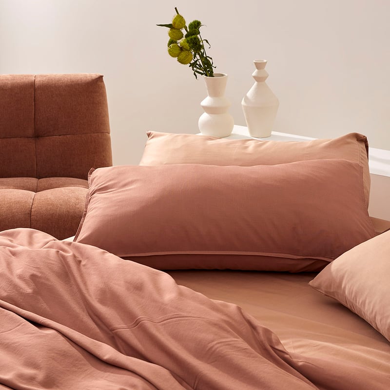 Bamboo Linen Twin Needle Earth Pillowcases