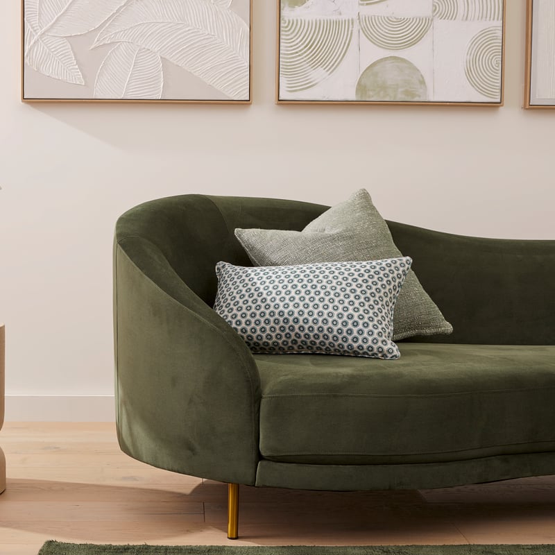 Woodblock Sage Floral Cushion