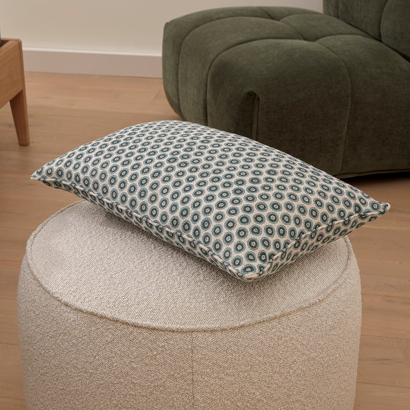 Woodblock Sage Floral Cushion