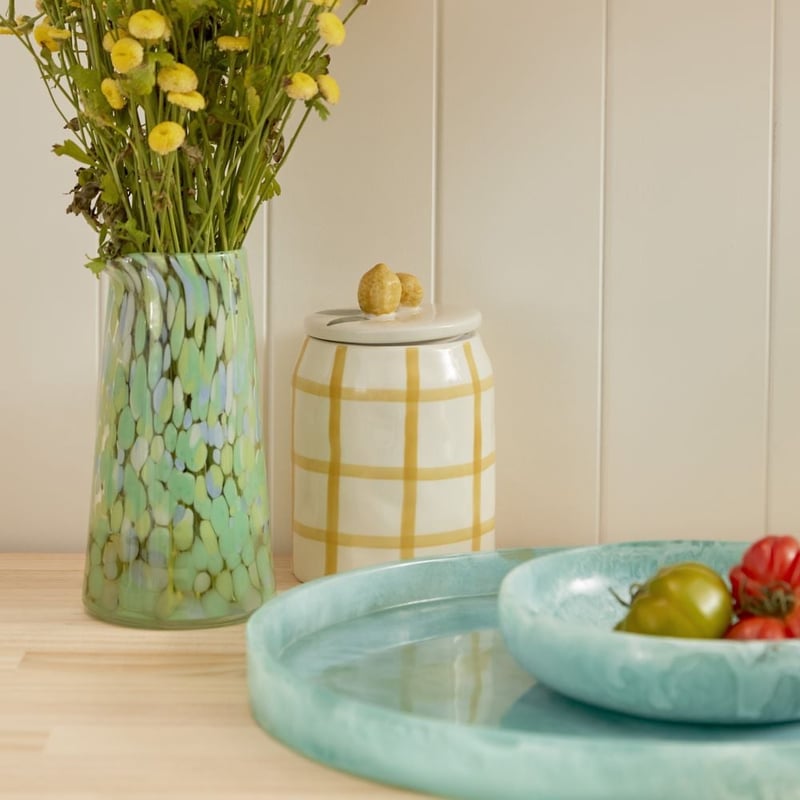 Charli Yellow Check Servingware