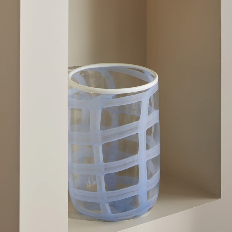 Lattice Lavender & White Vase