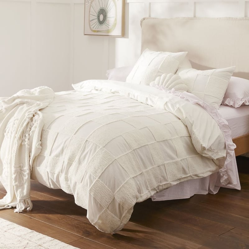 Hana Tufted White Quilt Cover Separates