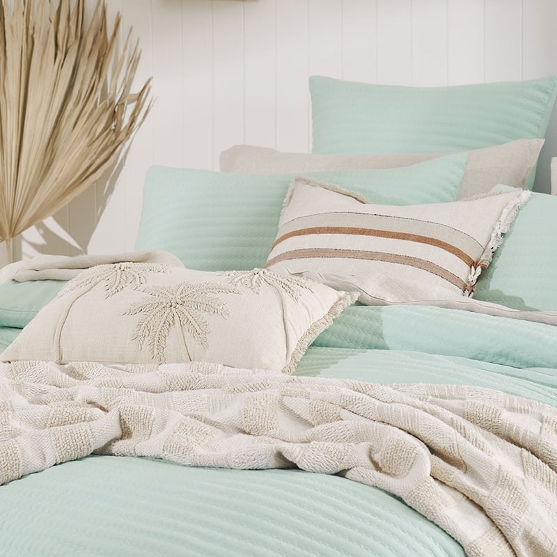 Oakley Mint Blue Quilted Quilt Cover Separates
