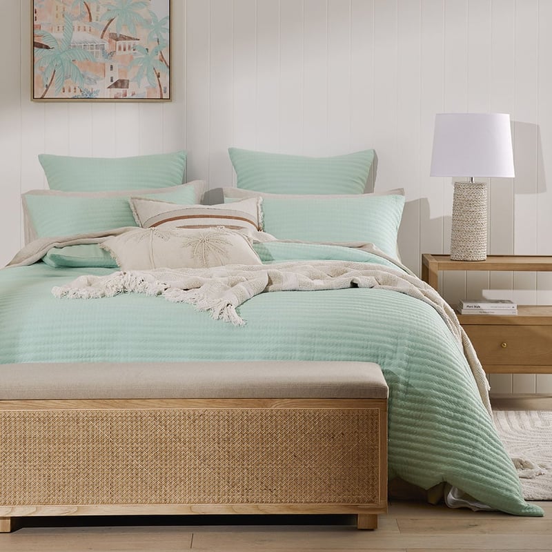 Oakley Mint Blue Quilted Quilt Cover Separates