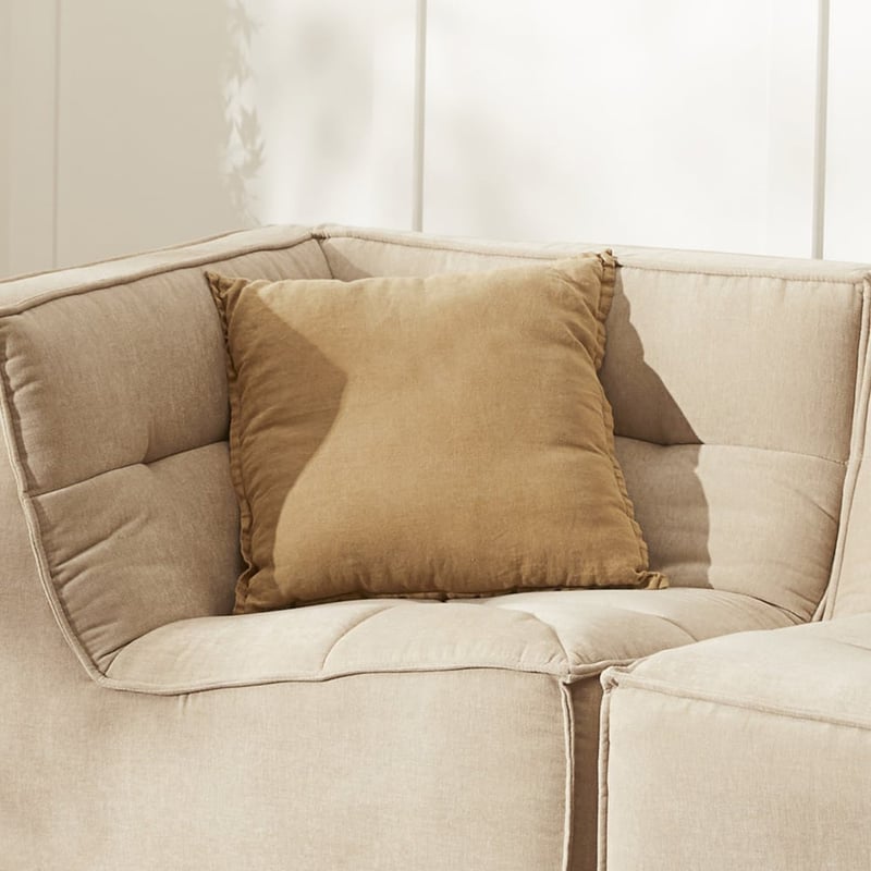 Belgian Tobacco Vintage Washed Linen Cushion