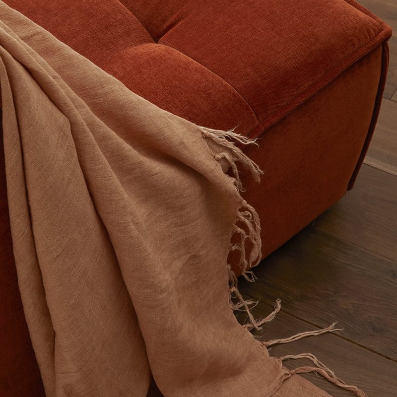 Malmo Rust Linen Throw