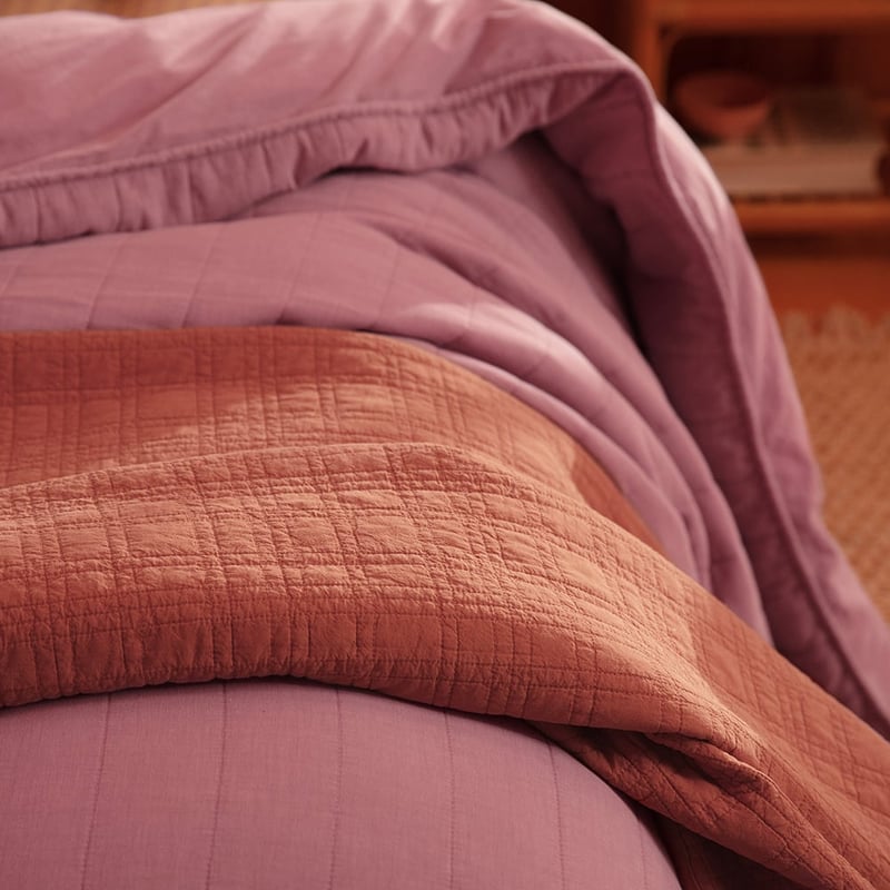 Bronte Quilted Mauve Quilt Cover Separates