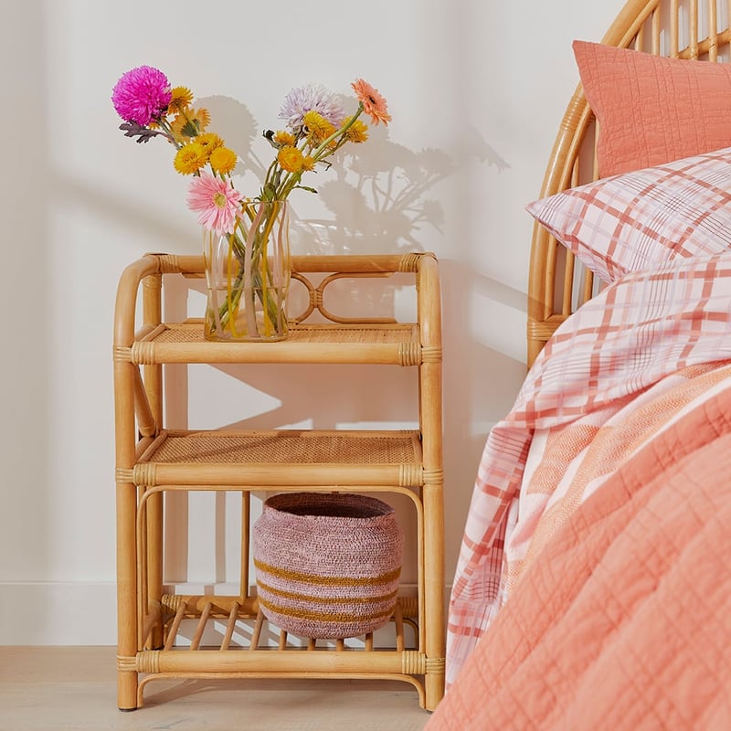 Bahama Rattan Honey Bedside Table 3 Shelf
