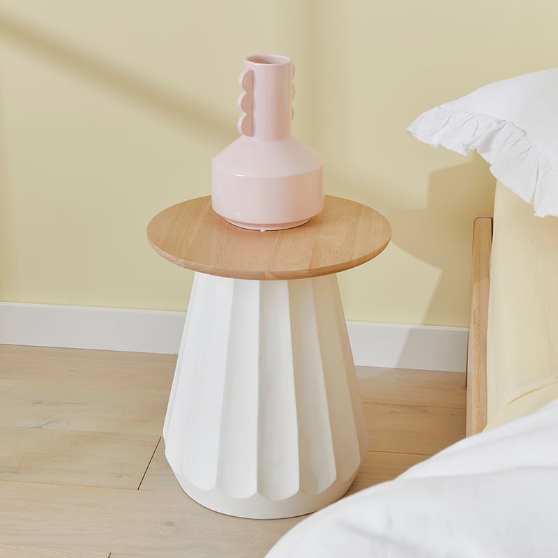 Neave White & Natural  Side Table