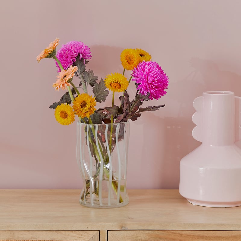 Oslo White Stripe Vase