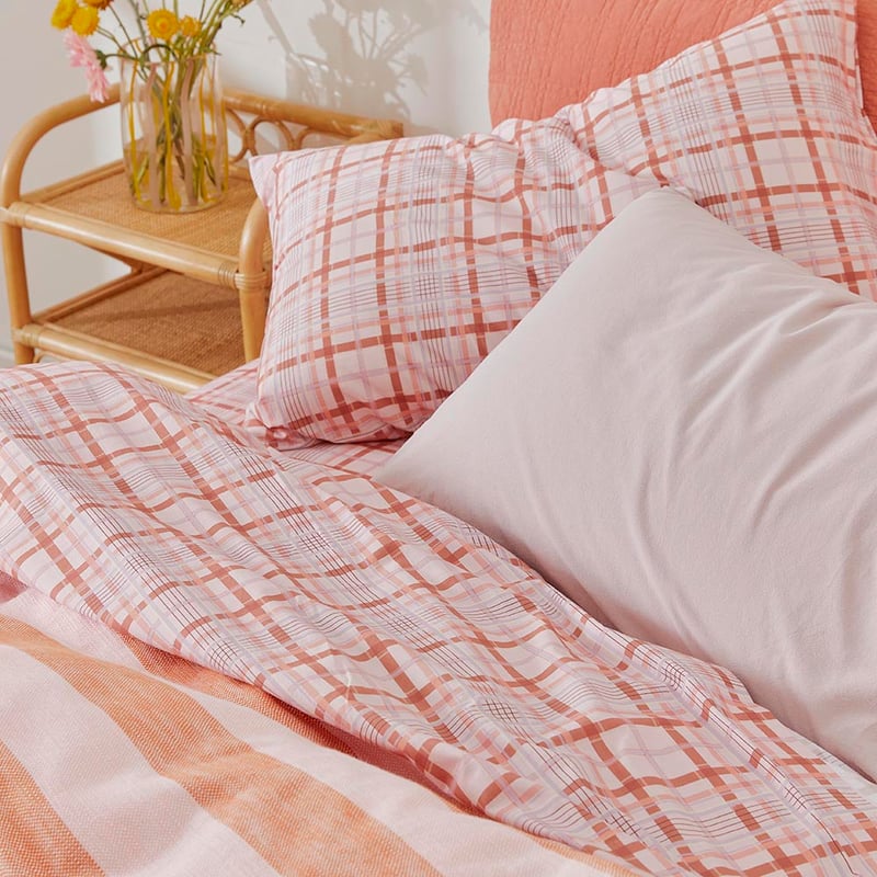 Paprika Check Printed Sheet Set