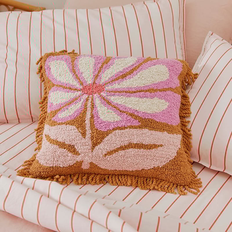 Sunset Flower Brown Cushion