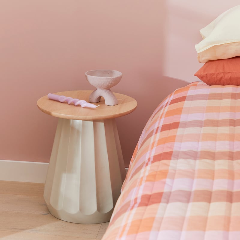 Neave  Stone & Natural Side Table