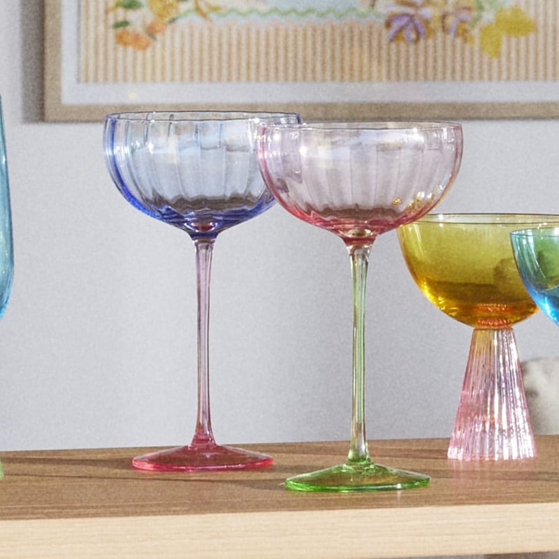 Bardot Pink & Green Cocktail Glass Pack of 2