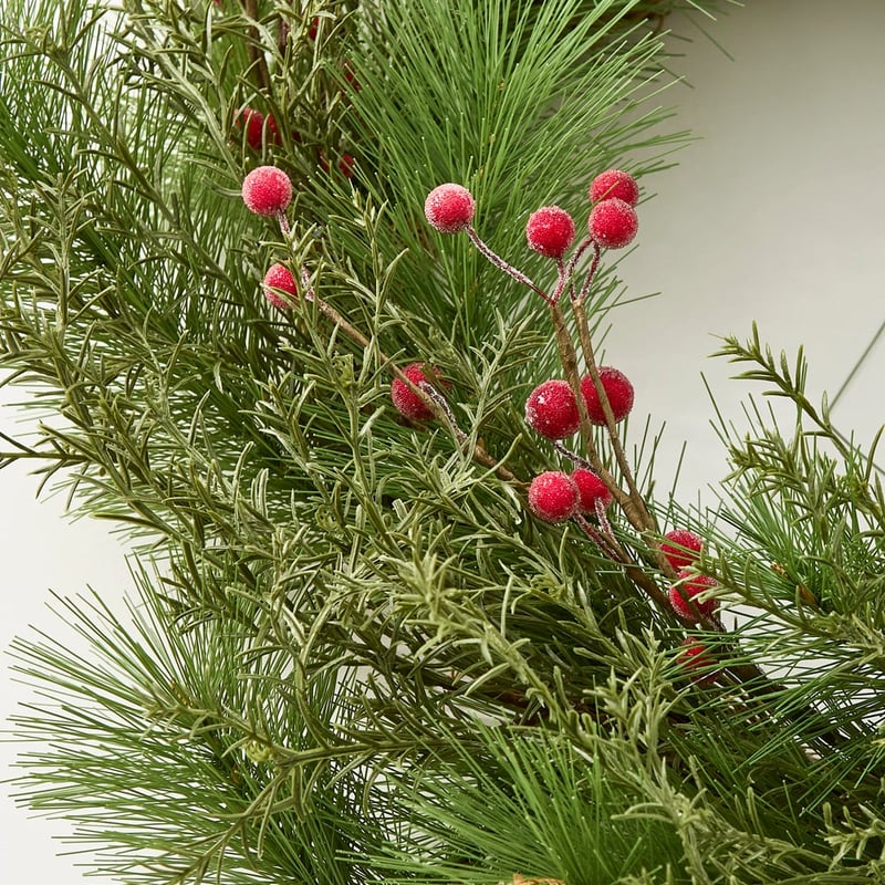 Red Berry and Pine Red & White Wreath