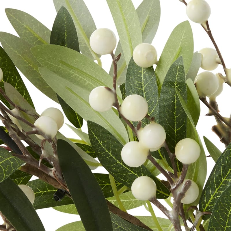 Luxe Berry Leaf White & Green Candle Holder