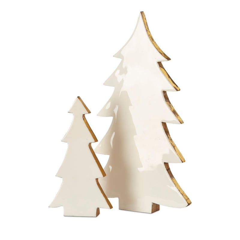 Enamel White & Gold Timber Tree