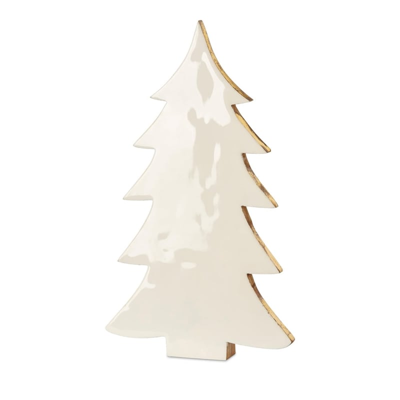 Enamel White & Gold Timber Tree