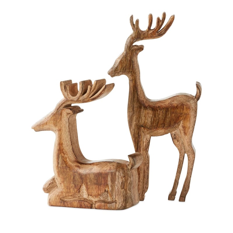 Carved Natural Standing Timber Reindeer