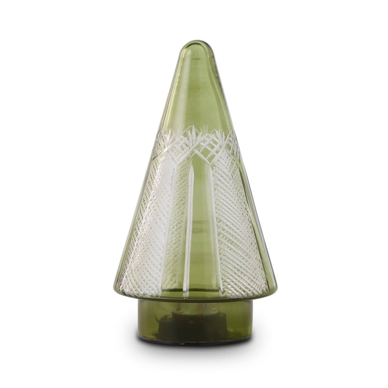 Cut Glass Green Christmas Tree
