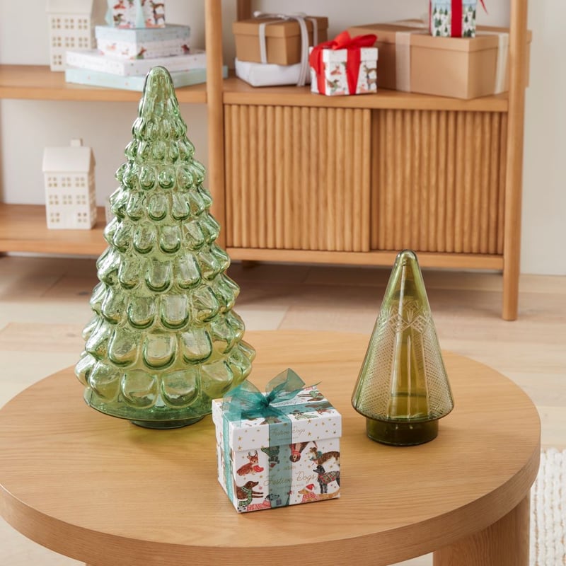 Cut Glass Green Christmas Tree
