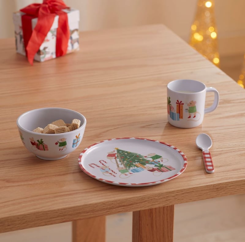 Merry & Bright Mice Christmas Dining Set 