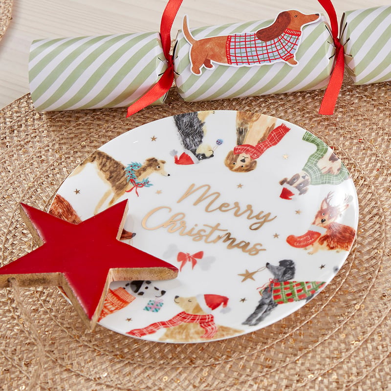 Christmas Multi Festive Dogs Plate