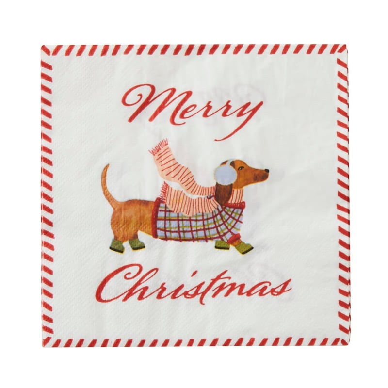 Festive Dashing Dachshunds Multi Paper Napkins Pack of 40
