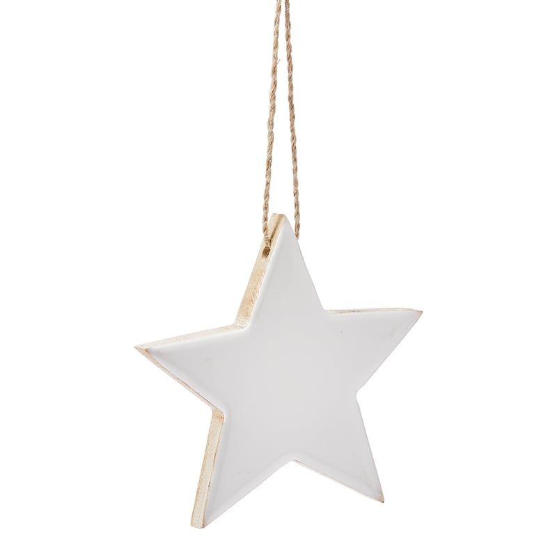Hanging White Timber Star