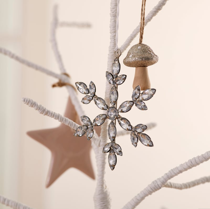 Luxe Silver Starburst Snowflake Ornament