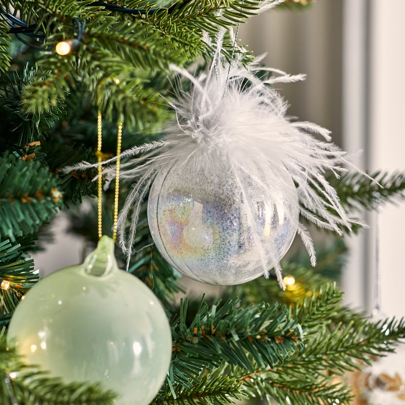 Luxe Pearl Feather Tuft Ethereal Bauble