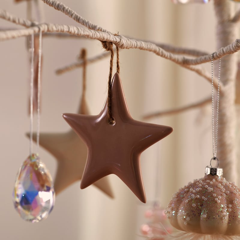 Whimsical Ceramic Pink Star Decoration