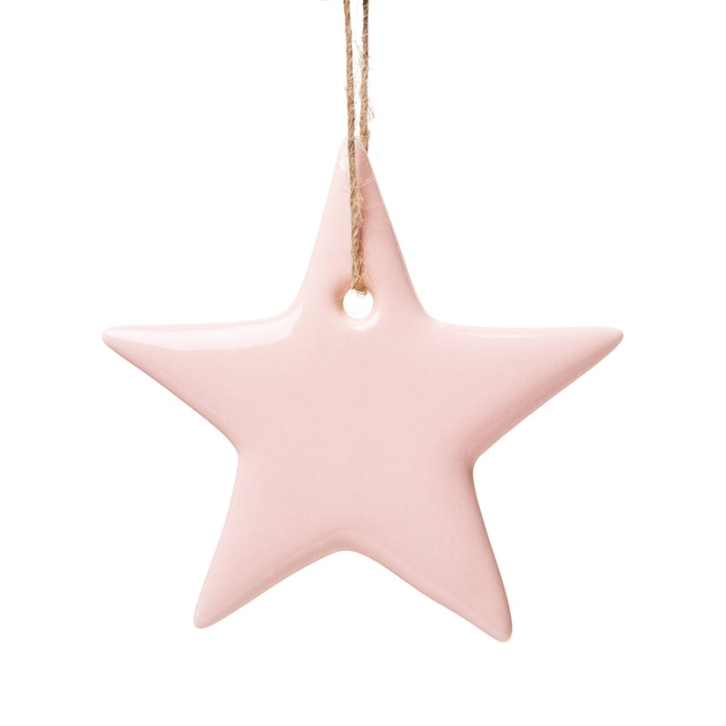 Whimsical Ceramic Pink Star Decoration