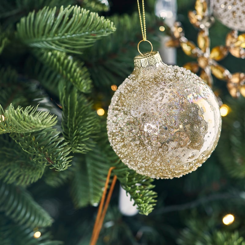 Luxe White Rainbow Glass Bauble