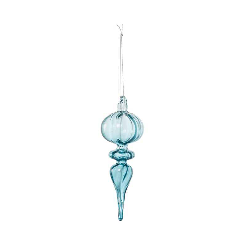 Finial Drop Blue Luxe Ornament