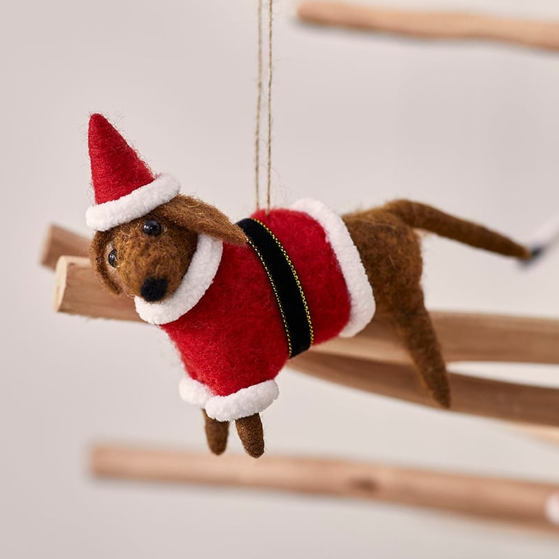 Felted Festive Dachshund Friend