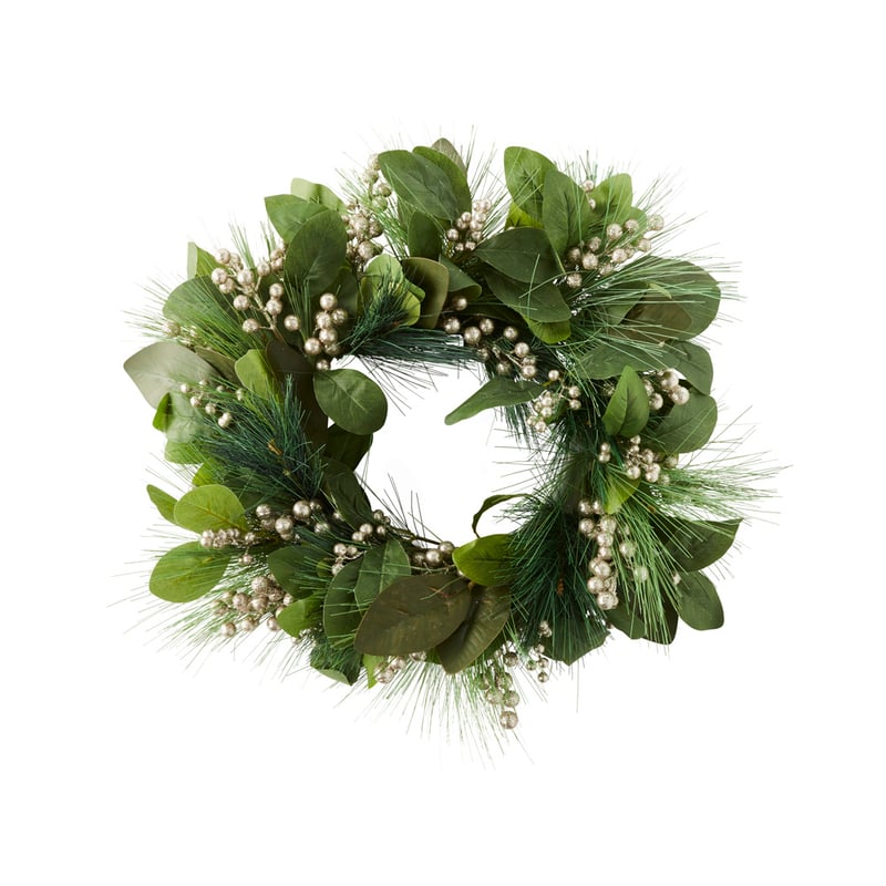 Luxe Sparkle Glitter Berries Green & Champagne Wreath