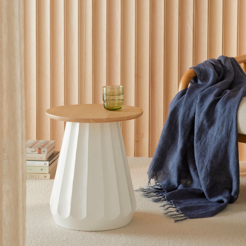 Neave White & Natural  Side Table