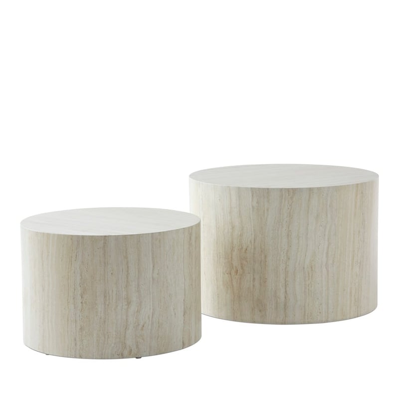 Nora Faux Travertine Coffee Table Set