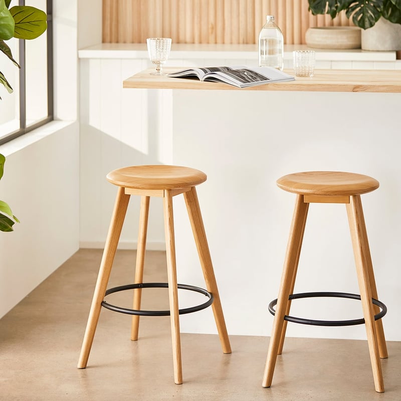 Asher Natural & Black Counter Stool