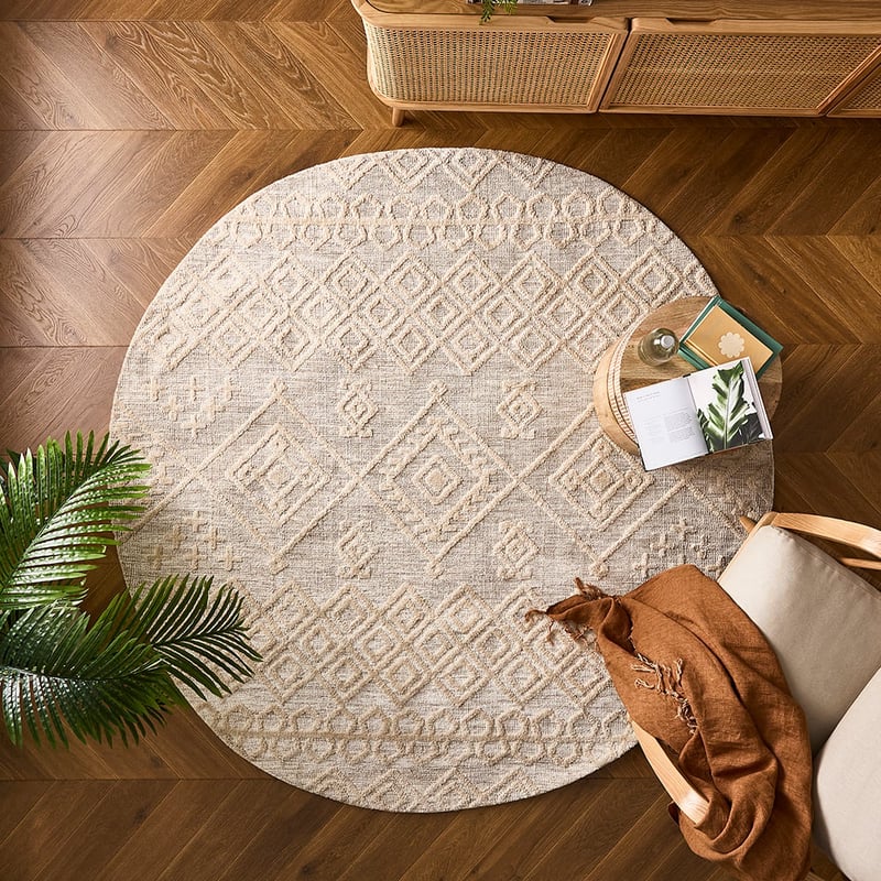Ohio Natural Marle Round Rug