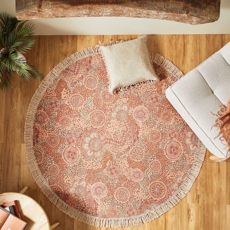 Cungelella Bilabila Pink Clay Round Rug