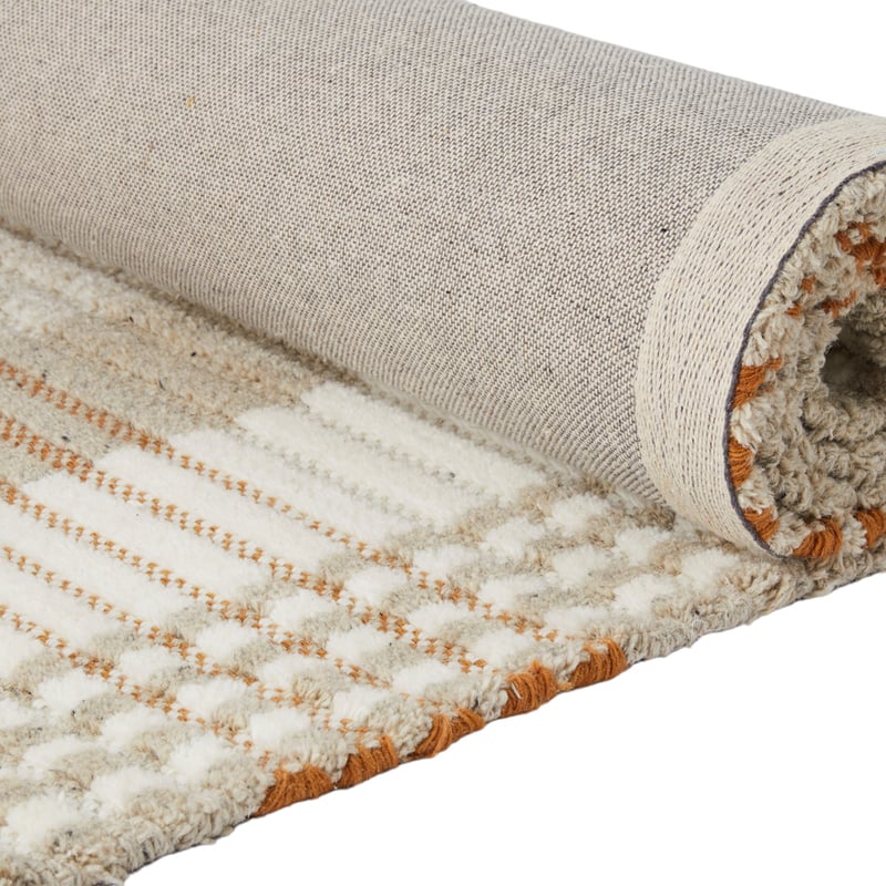 London Toffee & Natural Check Rug