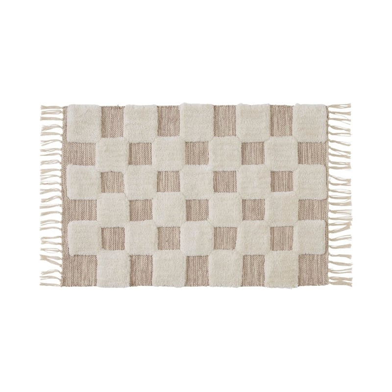 Archie Natural & Ivory Check Indoor Mat