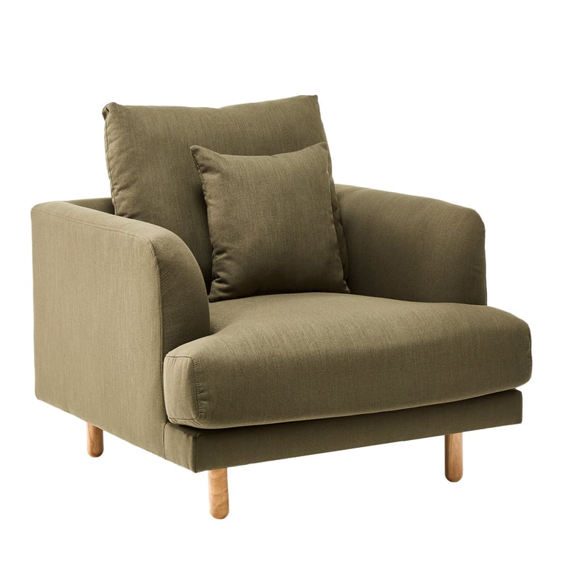 Virginia Khaki 1 Seater Sofa