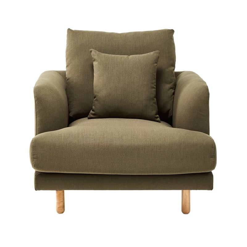 Virginia Khaki 1 Seater Sofa