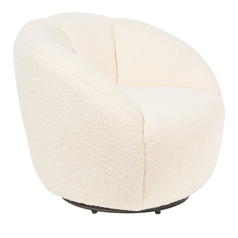 Ariel Ivory Boucle Swivel Chair